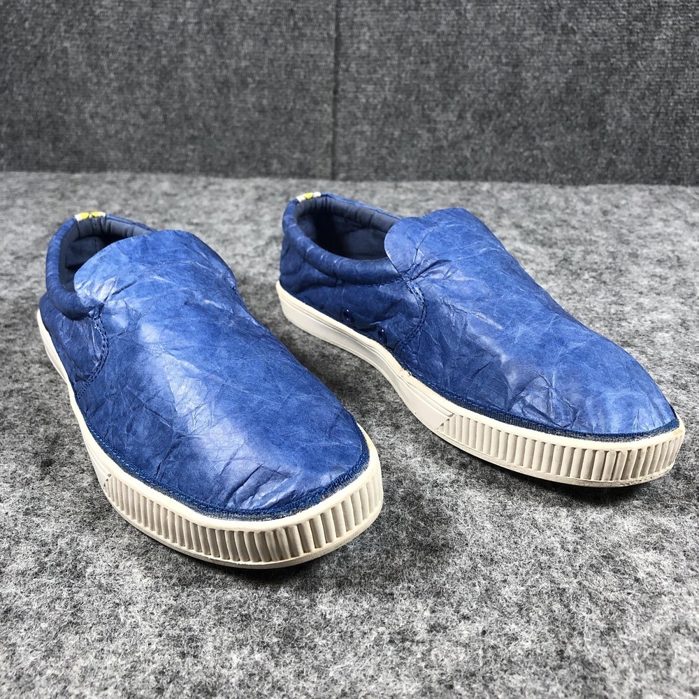 Civic Duty Shoes Men's Size 8 Navy Blue Tyvek Slip On Casual Lightweight Eco‎